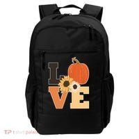 LOVE Autumn Floral Pumpkin Fall Season Backpack thumb 0