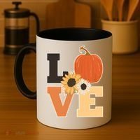 LOVE Autumn Floral Pumpkin Fall Season Coffee Mug thumb 4