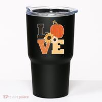 LOVE Autumn Floral Pumpkin Fall Season Tumbler thumb 0
