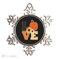 LOVE Autumn Floral Pumpkin Fall Season Ornament thumb 0