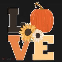LOVE Autumn Floral Pumpkin Fall Season Ornament thumb 1