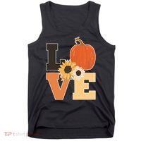 LOVE Autumn Floral Pumpkin Fall Season Tank Top thumb 0