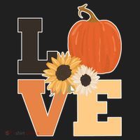 LOVE Autumn Floral Pumpkin Fall Season Golf Towel thumb 3