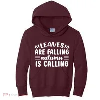 Leaves Are Falling Autumn Is Calling Kids Hoodie thumb 0