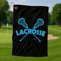 Lacrosse Player Gift Sticks  Golf Towel thumb 1