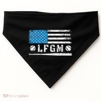 Lfgm American Flag Baseball Fan USA-Made Doggie Bandana thumb 0