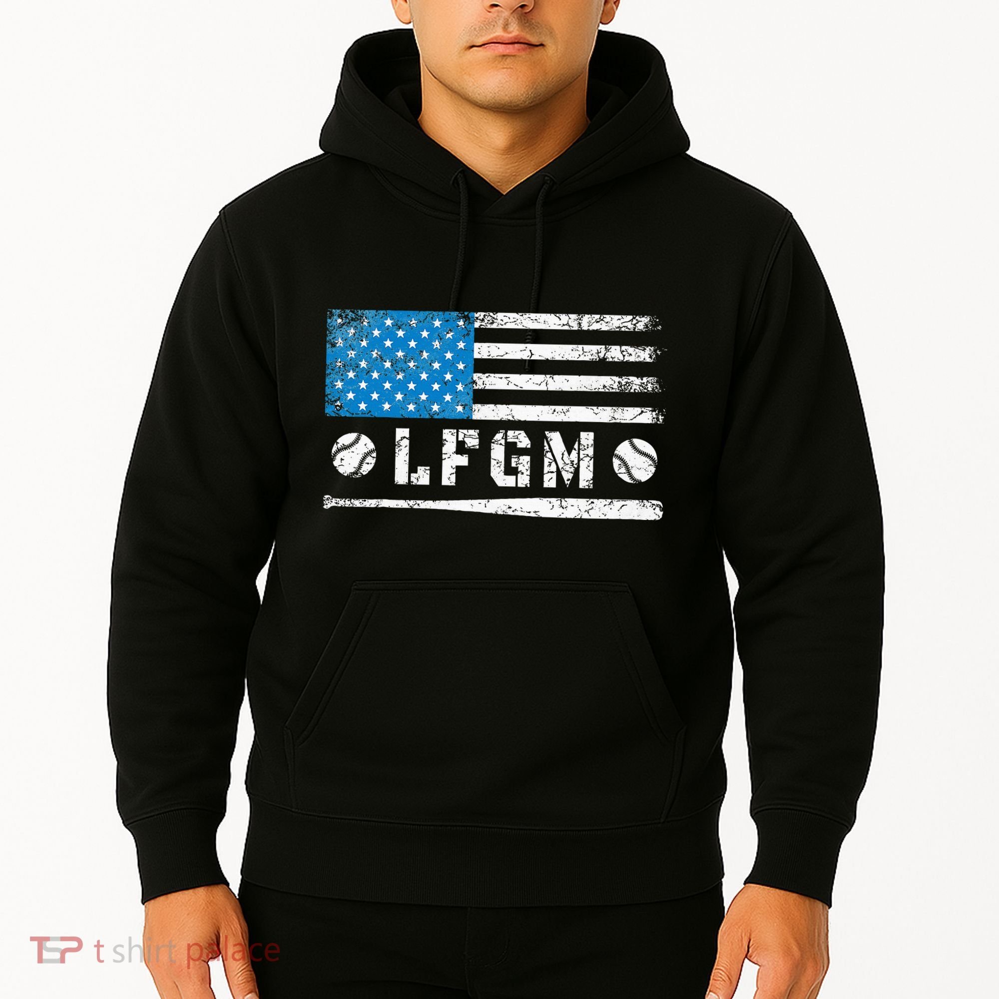 Lfgm American Flag Baseball Fan Hoodie