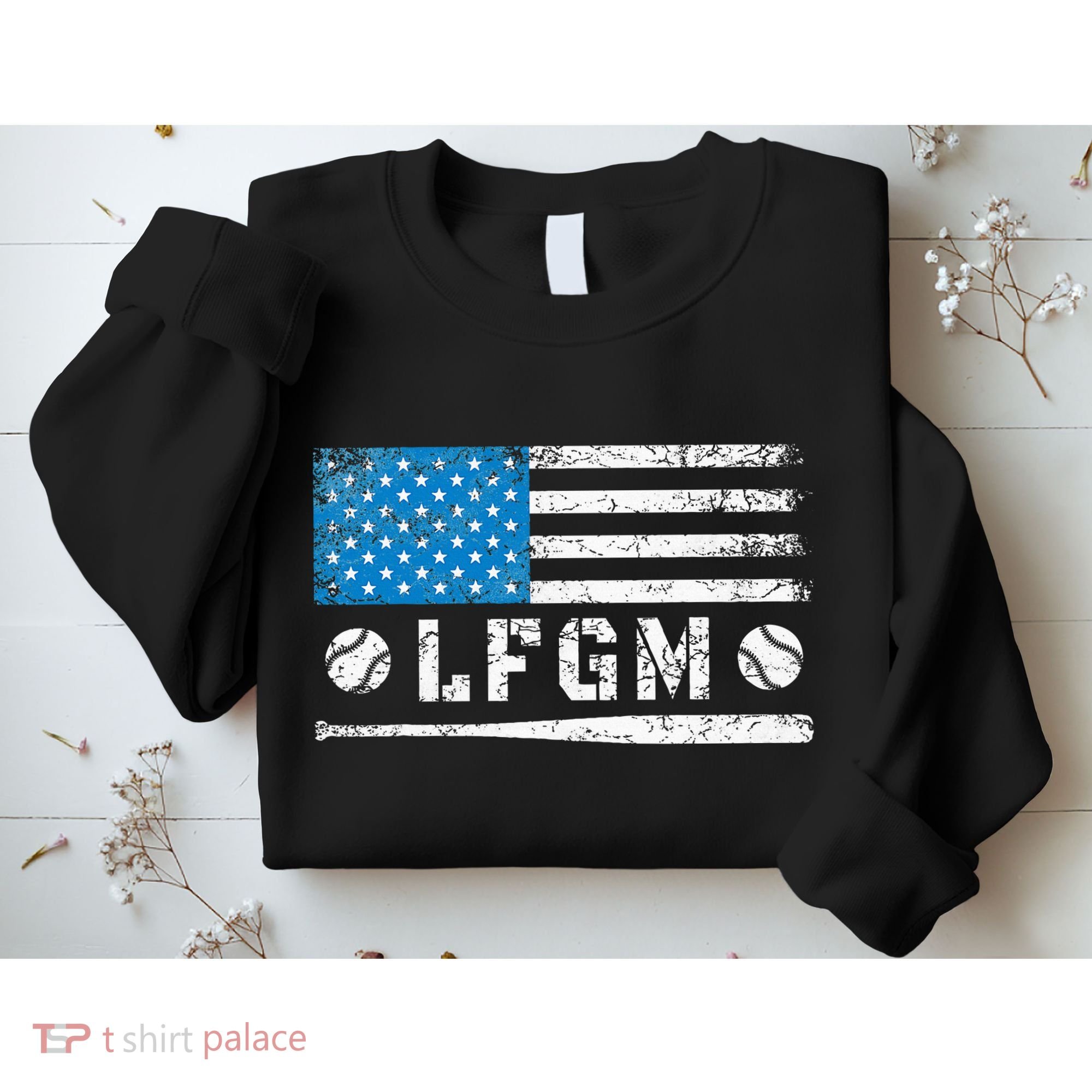 Lfgm American Flag Baseball Fan Sweatshirt