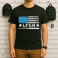 Lfgm American Flag Baseball Fan T-Shirt thumb 6