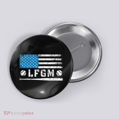 Lfgm American Flag Baseball Fan Button