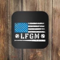 Lfgm American Flag Baseball Fan Coaster thumb 0