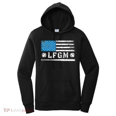 Lfgm American Flag Baseball Fan Women's Hoodie