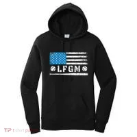 Lfgm American Flag Baseball Fan Women's Hoodie thumb 0