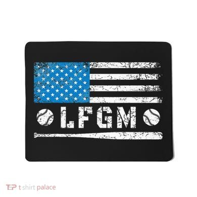 Lfgm American Flag Baseball Fan Mousepad