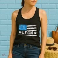 Lfgm American Flag Baseball Fan Women's Tank Top thumb 2