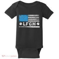 Lfgm American Flag Baseball Fan Baby Bodysuit thumb 0