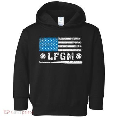 Lfgm American Flag Baseball Fan Toddler Hoodie
