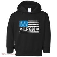 Lfgm American Flag Baseball Fan Toddler Hoodie thumb 0