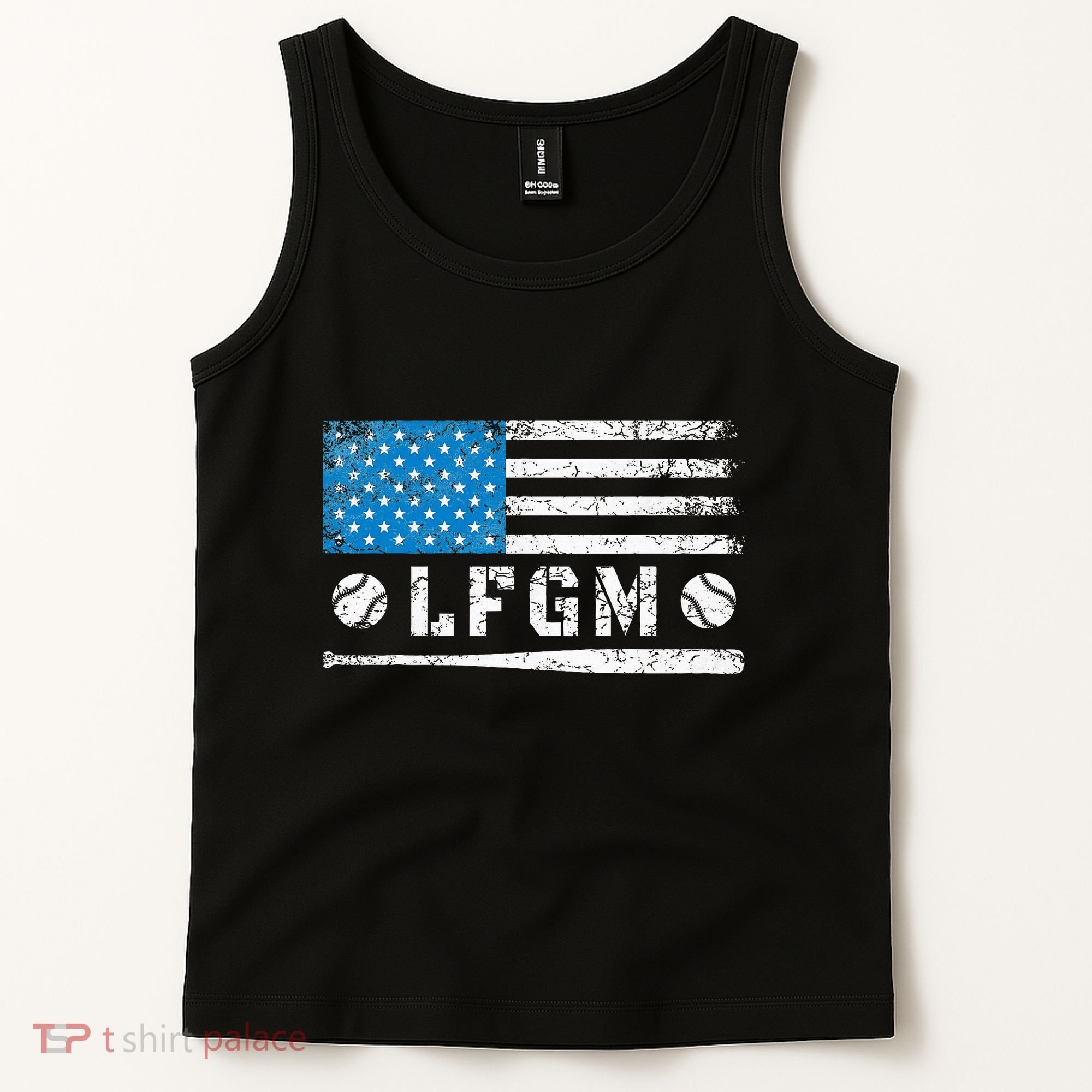 Lfgm American Flag Baseball Fan Tank Top
