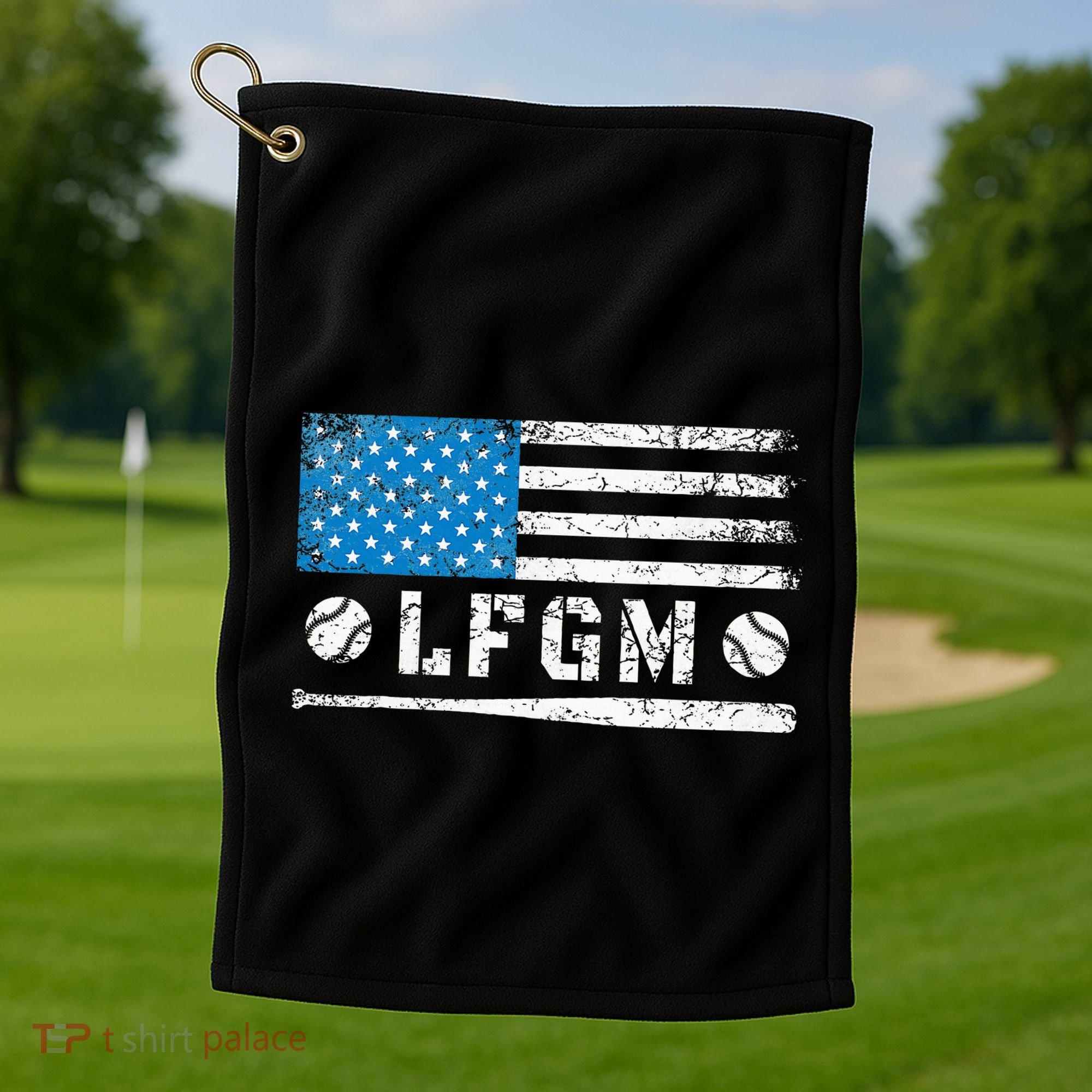Lfgm American Flag Baseball Fan Golf Towel