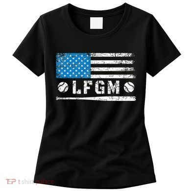 Lfgm American Flag Baseball Fan Women's T-Shirt