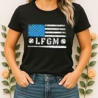 Lfgm American Flag Baseball Fan Women's T-Shirt thumb 2