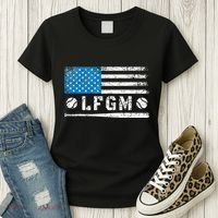 Lfgm American Flag Baseball Fan Women's T-Shirt thumb 3