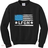 Lfgm American Flag Baseball Fan Kids Sweatshirt thumb 0