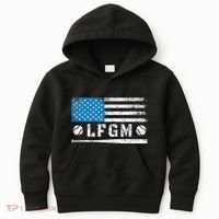 Lfgm American Flag Baseball Fan Kids Hoodie thumb 0