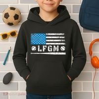 Lfgm American Flag Baseball Fan Kids Hoodie thumb 2