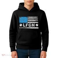 Lfgm American Flag Baseball Fan Kids Hoodie thumb 4