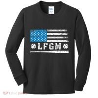 Lfgm American Flag Baseball Fan Kids Long Sleeve Shirt thumb 0