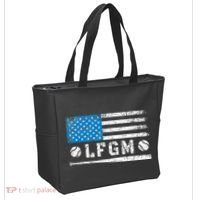 Lfgm American Flag Baseball Fan Tote Bag thumb 2
