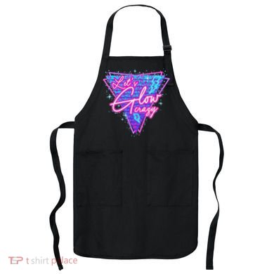 Lets A Glow Crazy Retro Colorful Matching Family Apron
