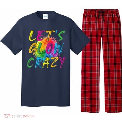 LetS A Glow Crazy Retro Colorful Quote Group Team Tie Dye Pajama Set