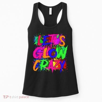 Lets A Glow Crazy Retro Colorful Tie Dye Women's Tank Top