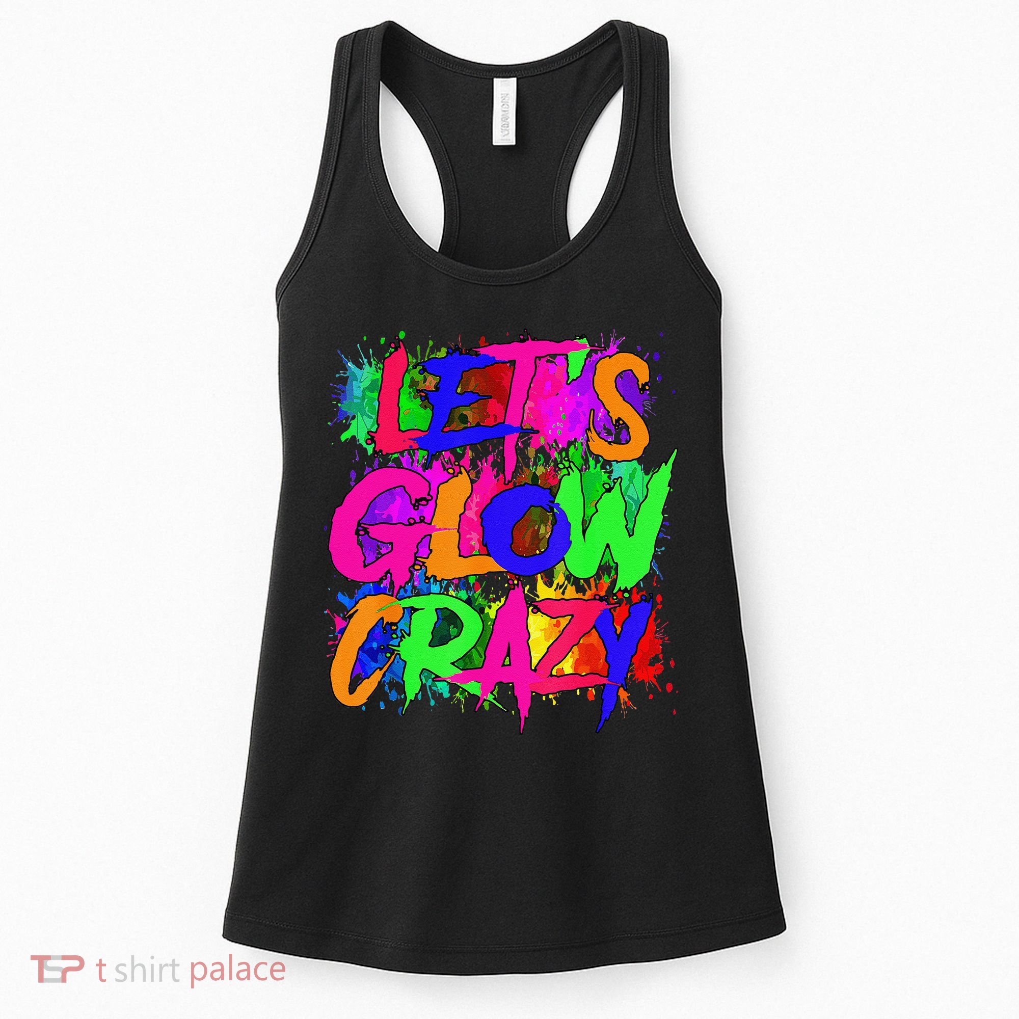 Lets A Glow Crazy Retro Colorful Tie Dye Women's Tank Top