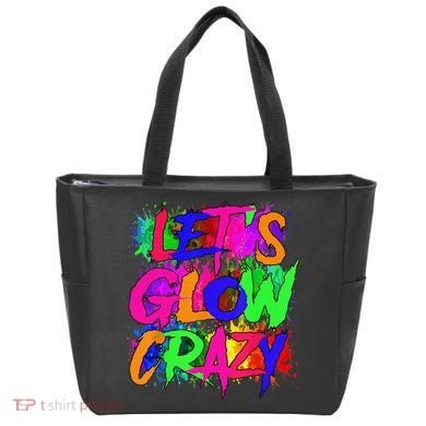 Lets A Glow Crazy Retro Colorful Tie Dye Tote Bag