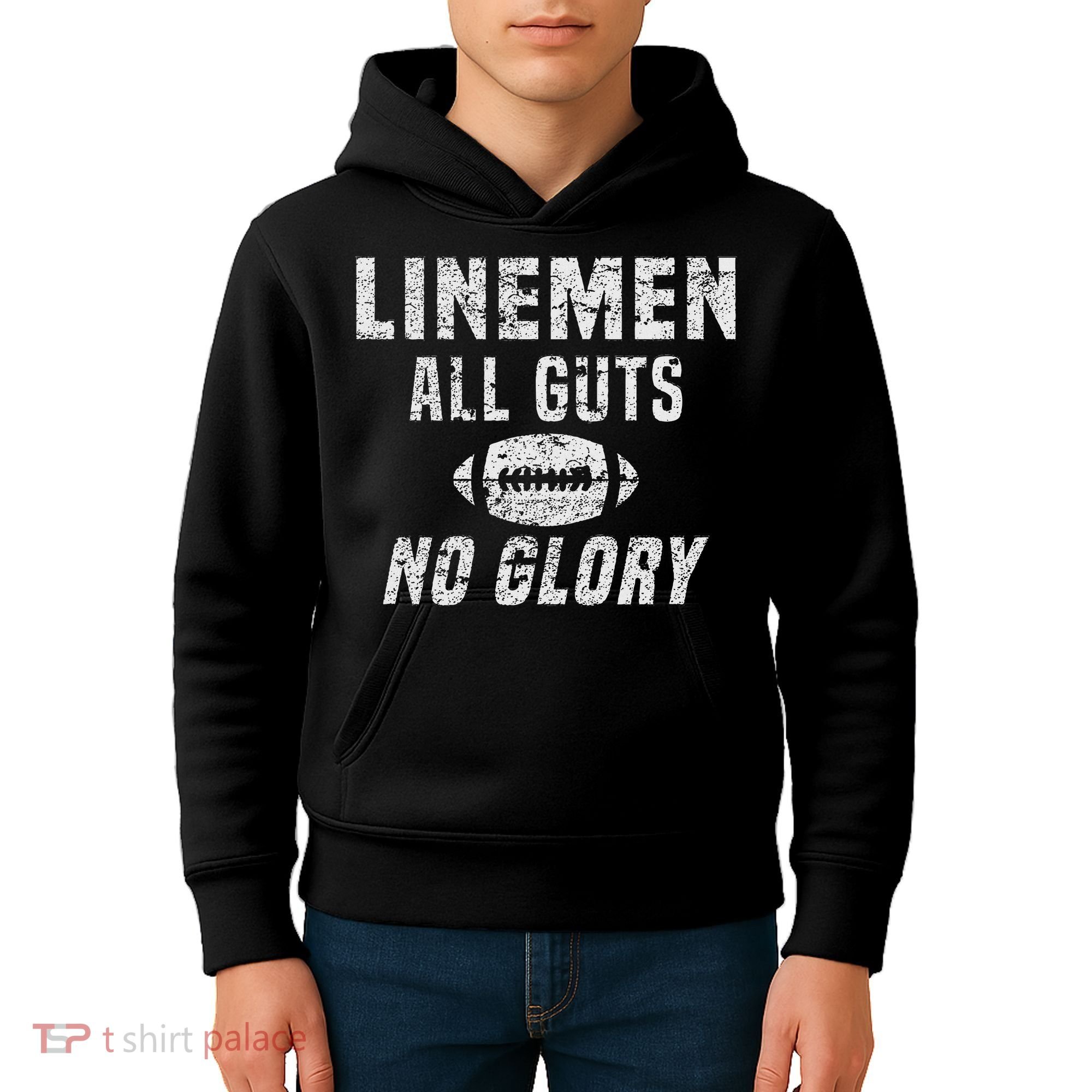 Lineman All Guts No Glory Football Lineman Kids Hoodie