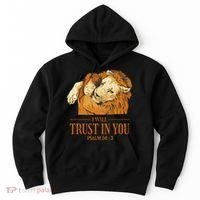 Lion And Girl I Will Trust In You Psalm 56 : 3 Hoodie thumb 0