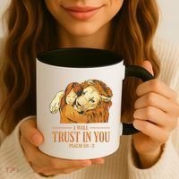 Lion And Girl I Will Trust In You Psalm 56 : 3 Coffee Mug thumb 3