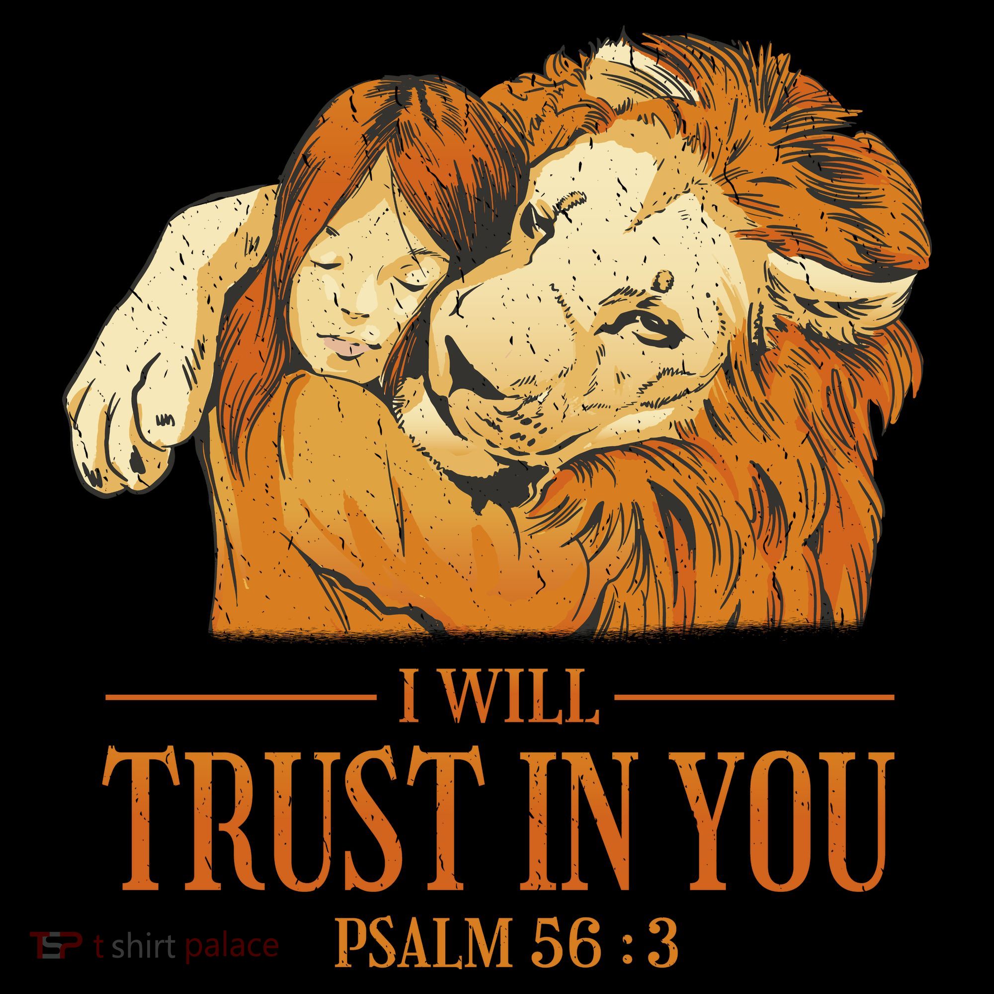 Lion And Girl I Will Trust In You Psalm 56 : 3 Coffee Mug