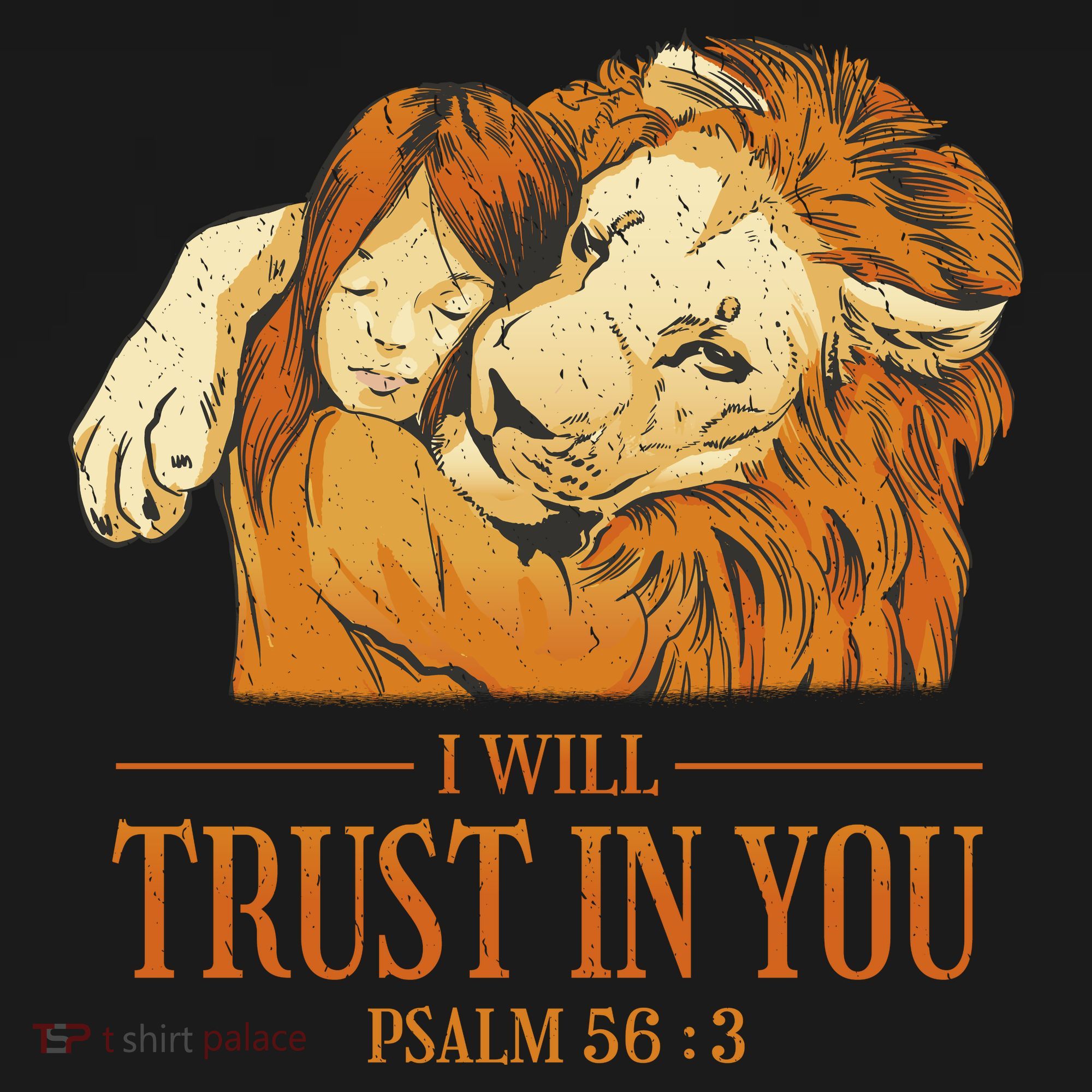 Lion And Girl I Will Trust In You Psalm 56 : 3 Women's Hoodie