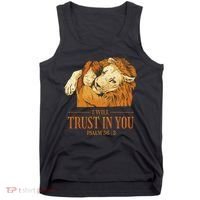 Lion And Girl I Will Trust In You Psalm 56 : 3 Tank Top thumb 0