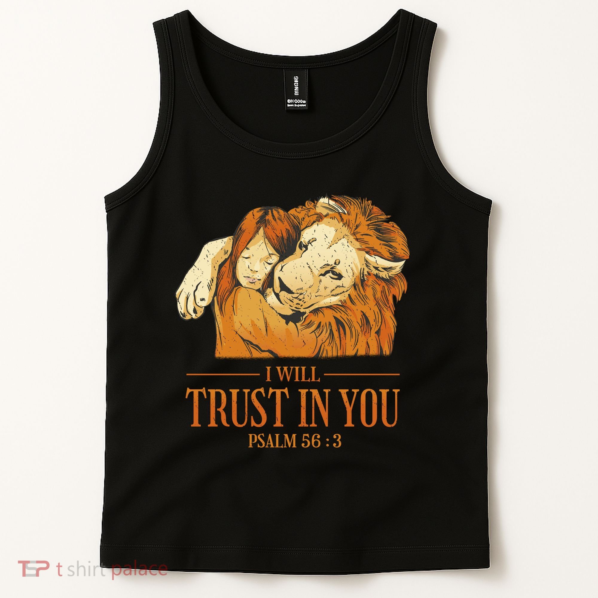 Lion And Girl I Will Trust In You Psalm 56 : 3 Tank Top