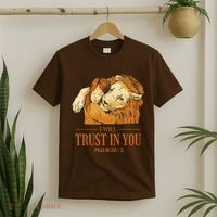 Lion And Girl I Will Trust In You Psalm 56 : 3 T-Shirt thumb 2