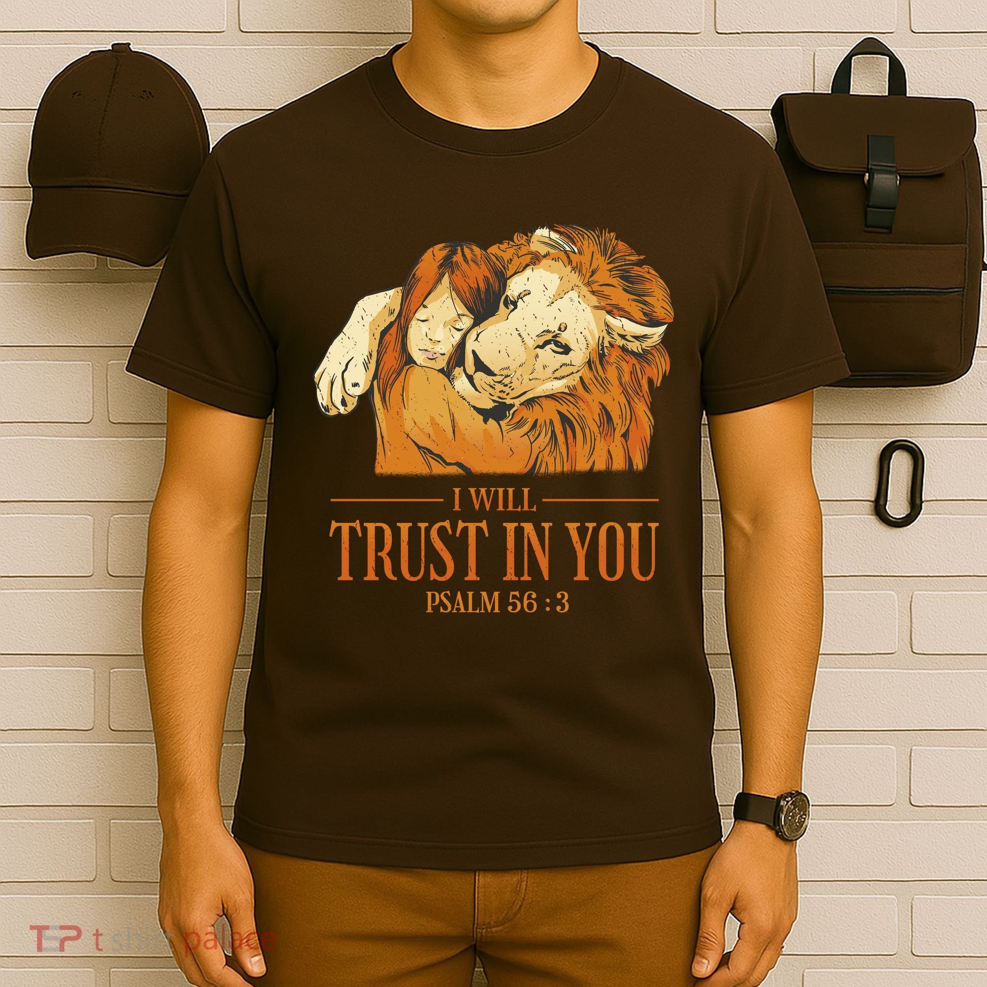 Lion And Girl I Will Trust In You Psalm 56 : 3 T-Shirt