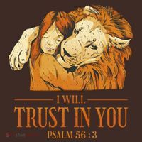 Lion And Girl I Will Trust In You Psalm 56 : 3 Mousepad thumb 1