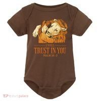 Lion And Girl I Will Trust In You Psalm 56 : 3 Baby Bodysuit thumb 0