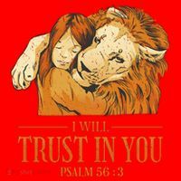 Lion And Girl I Will Trust In You Psalm 56 : 3 Santa Hat thumb 1
